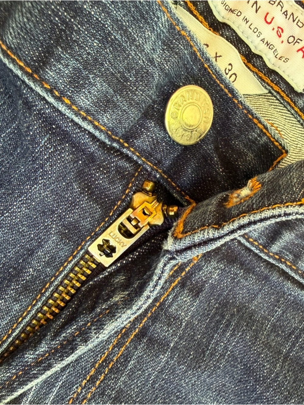 Men’s Vintage Lucky Brand🍀 Jeans Size 38 x 30 Rare White Oak Cone Denim - Picture 6 of 15